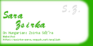 sara zsirka business card
